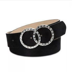 INC International double circle rhinestone belt